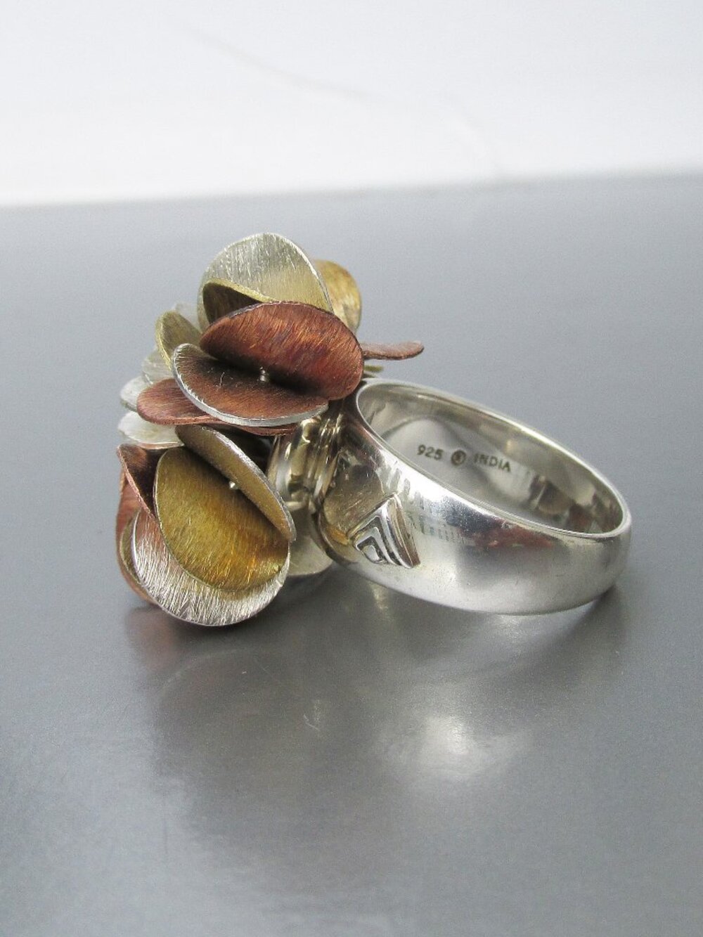 Retired SILPADA Sterling Silver Brass Copper CHA CHA Ring Sz 8 R1978